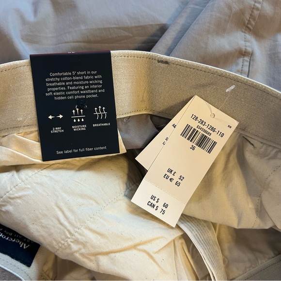Abercrombie and Fitch All Day Plainfront 5” Short Stretch Size 36- Grey - Picture 4 of 5